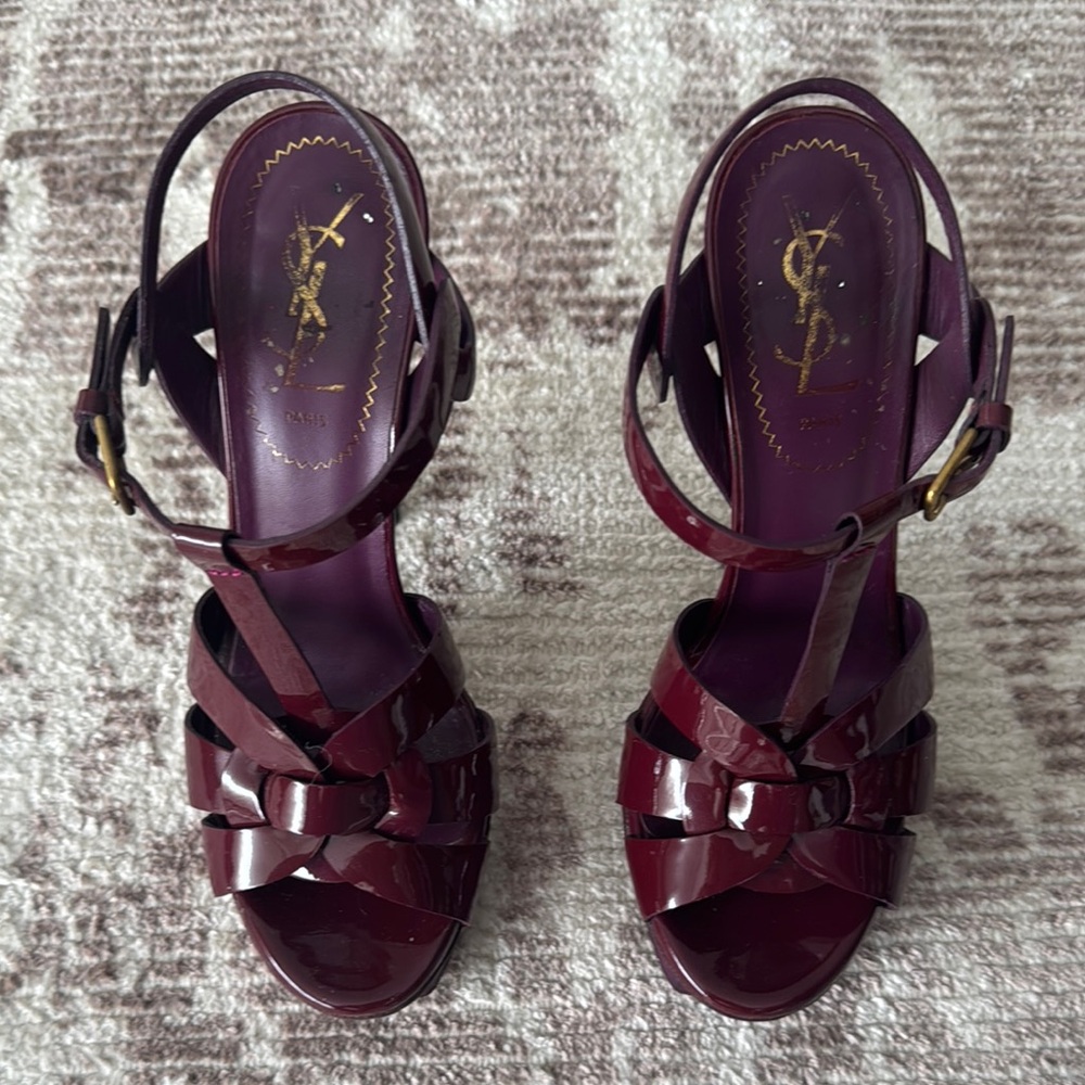 Yves Saint Laurent Red High Heeled Sandals